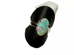 Anello sfaccettato opale pregiato taglia 59/925 argento 13,5x7,8 mm n. B10162 - Foto 1 di 6