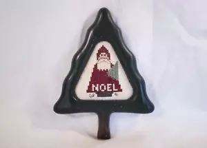 Vintage handgefertigte Nadelspitze Wanddeko mit handgeschriebener Notiz auf Rückseite von 1991 - Bild 1 von 5