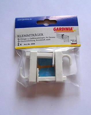 Gardinia Klemmhalterung, Klemmträger für Gardinenstangen , 2er Pack, ohne Bohren - Bild 1 von 4