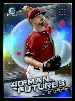 2021 Bowman Chrome 40-Man Futures Reid Detmers Los Angeles Angels #FMF-9 - Image 1 of 2