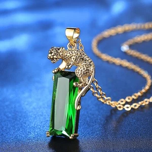Panther Spirit Animal Green Crystal Necklace Pendant + Free Gift Bag - Picture 1 of 6