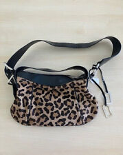 Dolce and Gabbana Leopard Print and Black Patent Strap Small Shoulder Bag