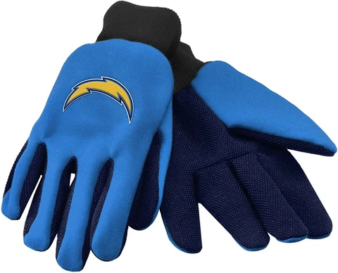 NFL LA Chargers Team Colored Palm Utility Gloves Royal w/ Navy Palm by FOCO Cover