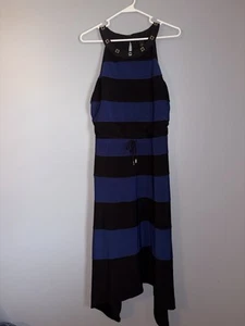 White House Black Market Colorblock Midi Knit Dress- Medium- Asymmetrical Hem - Picture 1 of 15