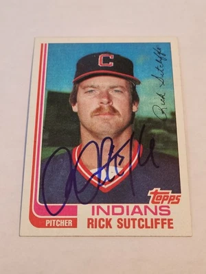 Tarjeta de béisbol 1982 Topps intercambiada #116T firmada/automática por Rick Sutcliffe JSA CH58571 Foto 1 de 2