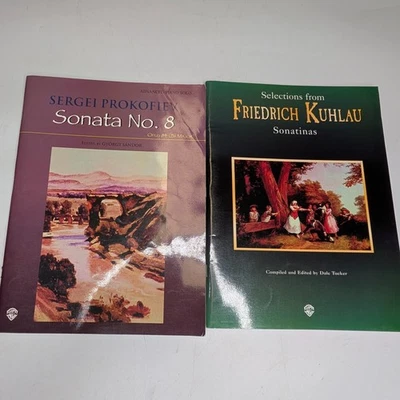 x2 LOTE Prokofiev Sonata Nº 8 Kuhlau Sonatinas Piano Partituras Juego de Libros Foto 1 de 4