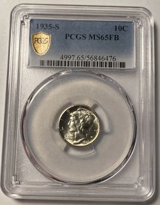 1935-S Mercury Dime PCGS MS65FB Better Date - Image 1 of 4