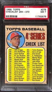 1968 Topps #278 CHECKLIST 284-370/COPYRIGHT AT LEFT PSA 7 NM 11762579 - Picture 1 of 2