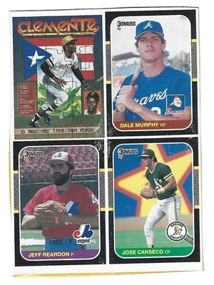 Caja de béisbol Donruss 1987 fondo MLB *Jose Canseco Roberto Clemente Foto 1 de 2