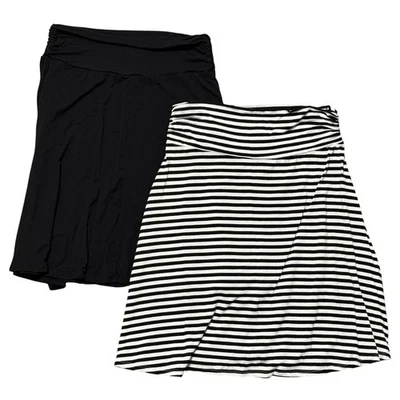 Lot of 2 Merona Skirts - Size S / P - Black White Stripes - Image 1 of 4