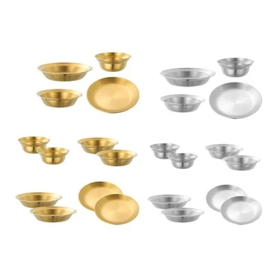 Stainless Steel Plates and Bowls Outdoor Tableware for Beach Barbecue RV - Image 1 of 2