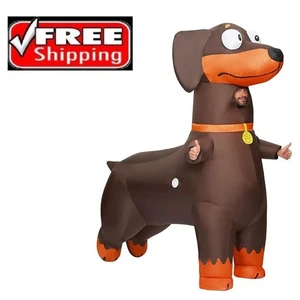 Aufblasbare Kostüme für Erwachsene, Dackel Aufblasanzug, Aufblasbares Hundeoutfit für Ha - Bild 1 von 8