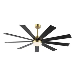 64" Ceiling Fan with Light, 6-Speed Remote Control, Reversible DC Motor, - Picture 1 of 7