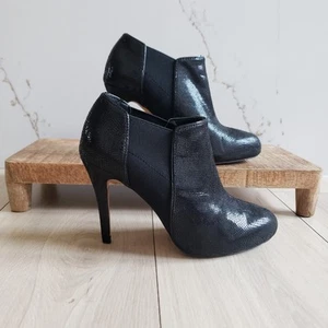 Stivaletti White House Black Market donna 6M neri pelle di serpente alla caviglia - Foto 1 di 4