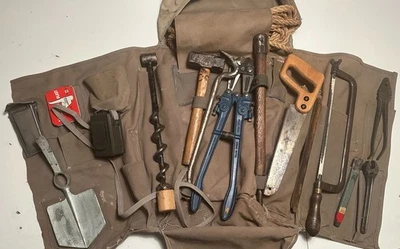 Vintage VTG Danish Civil Defense Civilforsvaret Toolkit Survival Backpack Tools - Image 1 of 4