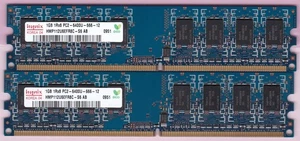 2GB 2x1GB PC2-6400 DDR2-800 HYNIX BLUE HMP112U6EFR8C-S6 AB RAM MEMORY KIT 240Pin - Picture 1 of 6