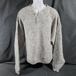 Suéter Tejido Pesado Vintage Eddie Bauer Para Hombre 1/4 Botón Talla XL Hecho en EE. UU. - Imagen 1 de 7