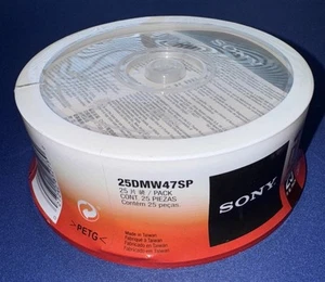 Sony 25DMW47SPM DVD-RW 2X 4.7GB Spindle Rewritable DVD, 25-Pack - Photo 1/4