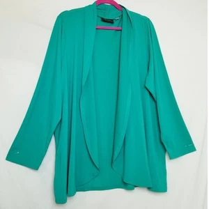Bob Mackie Wearable Art Damen-Cardigan Übergröße 3X türkisfarben drapiert vorne offen - Bild 1 von 8