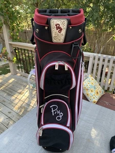 Ping Faith Golf Cart Bag 14 Way Divider Ladies Black/Pink w/ Rain Cover - Picture 1 of 22