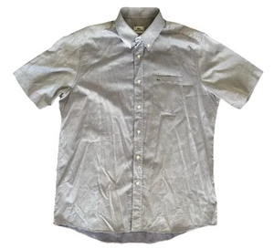 Lacoste Button Up Shirt Short Sleeve Classic Fit Light Purple Size 43 L/XL Mauve - Picture 1 of 6