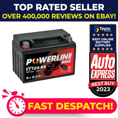 Powerline Battery CT12A-BS CT12ABS YT12A-BS FT12A-BS Fully Sealed 712119 - Image 1 of 4