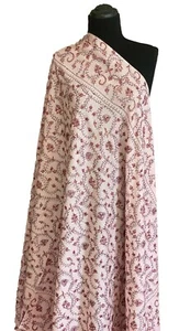 Kashmiri Hand Embroidery Extra large Pink Shawl wedding scarf for the holidays - Picture 1 of 12