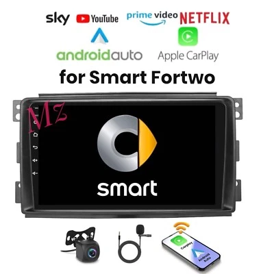 [2+64GB] AUTORADIO CAR TABLET ANDROID 14 STEREO 9'' CARPLAY PER SMART FORTWO 451 - Immagine 1 di 4