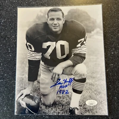 SAM HUFF signed 8x10 Photo! WVU Mountaineers Redskins Giants Hall Of Fame (8) - Image 1 of 2
