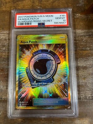 POKEMON 2017 Guardians Rising Full Art Secret AQUA PATCH #161 PSA 10 Gem Mint - Image 1 of 2
