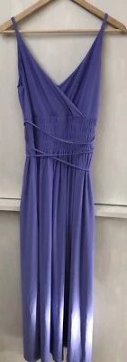 Vestido Jersey WHBM Sin Mangas Periwinkle Azul Mate Cintura Ajustada Forrado Talla S Foto 1 de 4