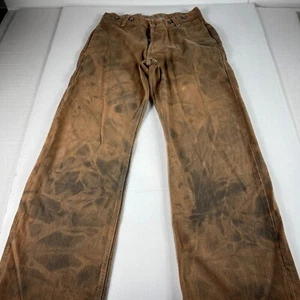 Edwin Selvedge Jeans Men 29x28* Relaxed Brown Bleached Chinch Back Denim Hemmed - Picture 1 of 24