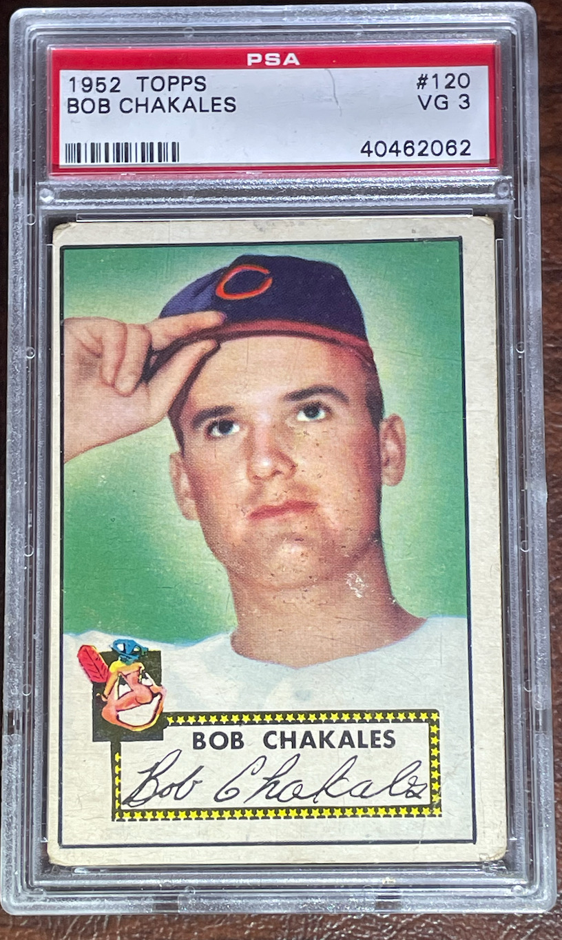 1952 Topps #120 Bob Chakales Rc Indians Psa 3