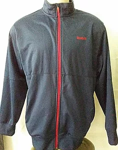 Giacca Reebok Tg XL Full Zip Atletica Pista Play Dry Blu Poliestere Manica Lunga - Foto 1 di 4