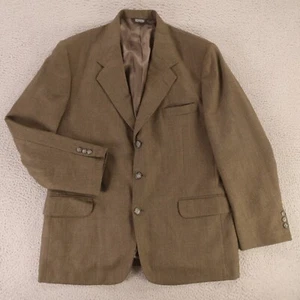 VTG Tweed Jacket L Brown 100% Wool Blazer Sport Coat Made in USA 44R - Picture 1 of 14