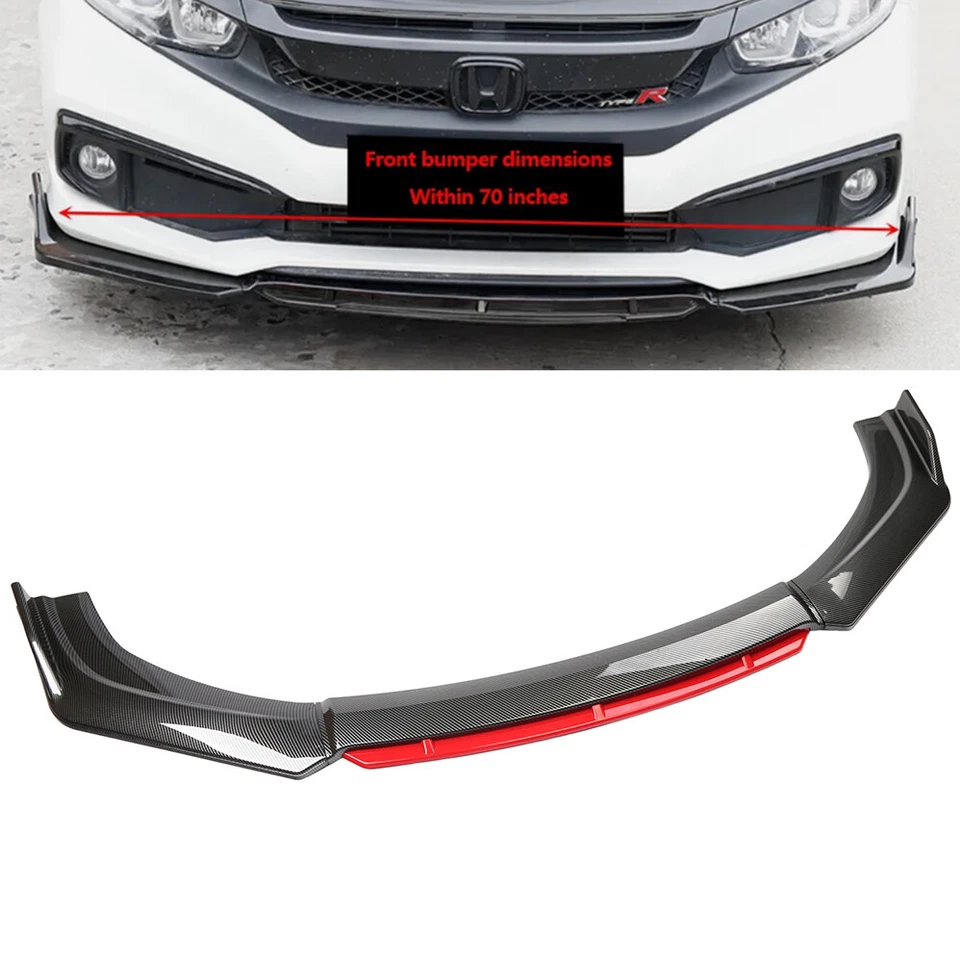 Divisor de alerón labial de parachoques delantero UNIVERSAL para Honda Alfa Romeo fibra de carbono Foto 1 de 4