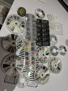 Diamantés, Foils, Stickers, Glitters, Nail Art Decoration & Sharpies. JOB LOT. - Picture 1 of 4