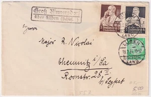 DR Mi.Nr. 556, 557 Stände MiF Landpost Groß Rinnersdorf ü. Lüben Schlesien 1935 - Picture 1 of 2