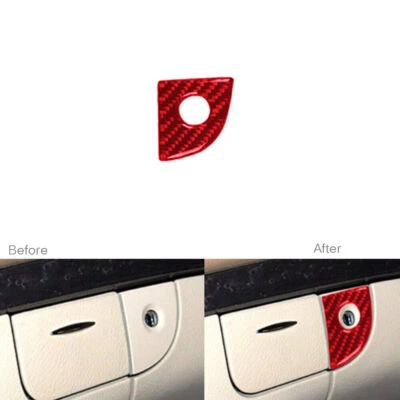 For Mercedes-Benz E-Class W211 2003-09 Red Carbon Fiber Glove Storage Box Cover - Image 1 of 4