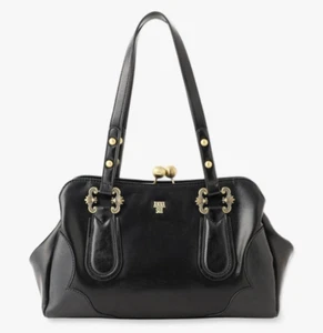 ANNA SUI Didion Hand Bag Tote Bag Black W12.8"×H7.5"×D5.1" New without Tag JAPAN - Picture 1 of 4