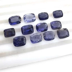 Natural Iolite Cushion Cut Gemstone For Jewelry Making 12 Pcs 6x8-7x9 mm 19 CT - Picture 1 of 5