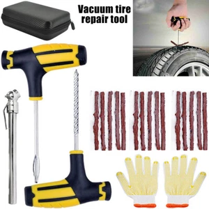 Tubeless Tyre Puncture Repair Kit Tool Auto Tire Repair Kit with 15 Rubber} - Picture 1 of 12