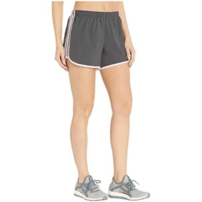 Pantalones Cortos para Correr Adidas Para Mujer Gris Rosa con Cordón Forrados Climacool Talla Pequeña Foto 1 de 4