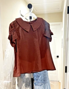 Designer Girls’ Coffee Brown Two-Piece Set - Vintage Top with Shorts -Size 14/16 - Picture 1 of 3