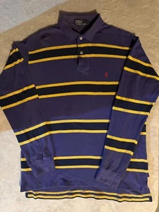 Vintage Polo Ralph Lauren Rugby Shirt Color Block Men's Size L Streetwear 90s - Picture 1 of 10