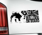 Bulldog Car Sticker - Dog On Board English British Bumper Window Decal V01BLK