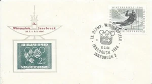 Austria Olympic Games Innsbruck 1964 Olympic cover with Innsbruck 2 cancel - Picture 1 of 1