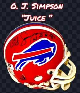O.J. SIMPSON "JUICE" AUTOGRAPHED SIGNED BUFFALO BILLS MINI HELMET wAP/COA - Picture 1 of 7