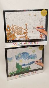 2 Eurographics Puzzles 300 Piece Color Me Puzzle - Van Gogh, Gustav Klimt 