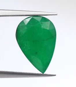 4.18 Ct Certified Natural Green Emerald Loose Pear Cut Zambia Gemstone Untreated - Picture 1 of 11